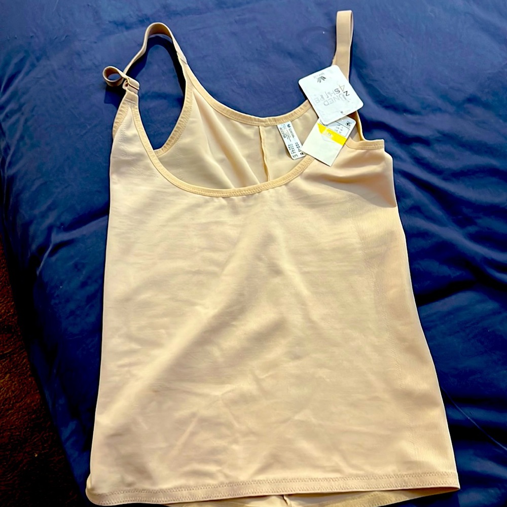 Wacoal Zoned 4 Cupless Shaping Camisole Sand Beige Firm Control Smoothing Sz M